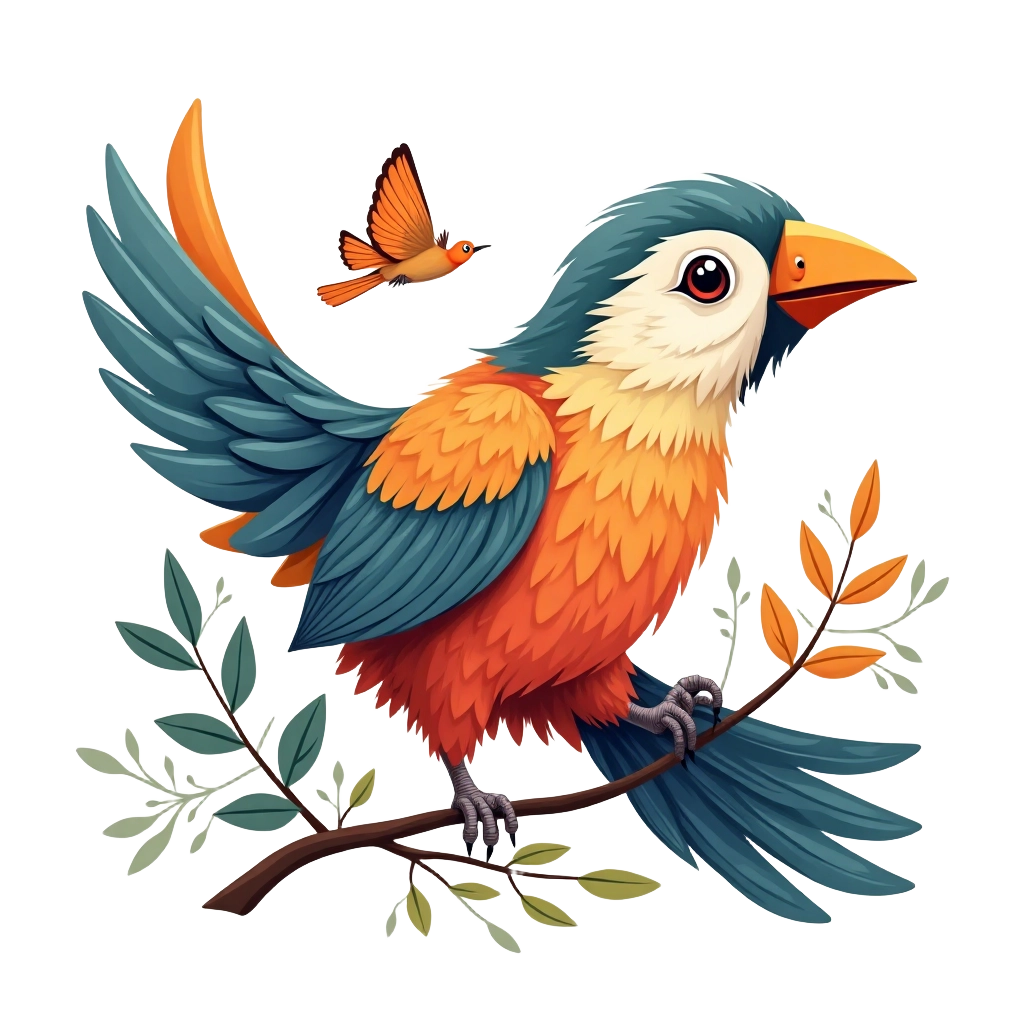 Colorful Bird on a Branch